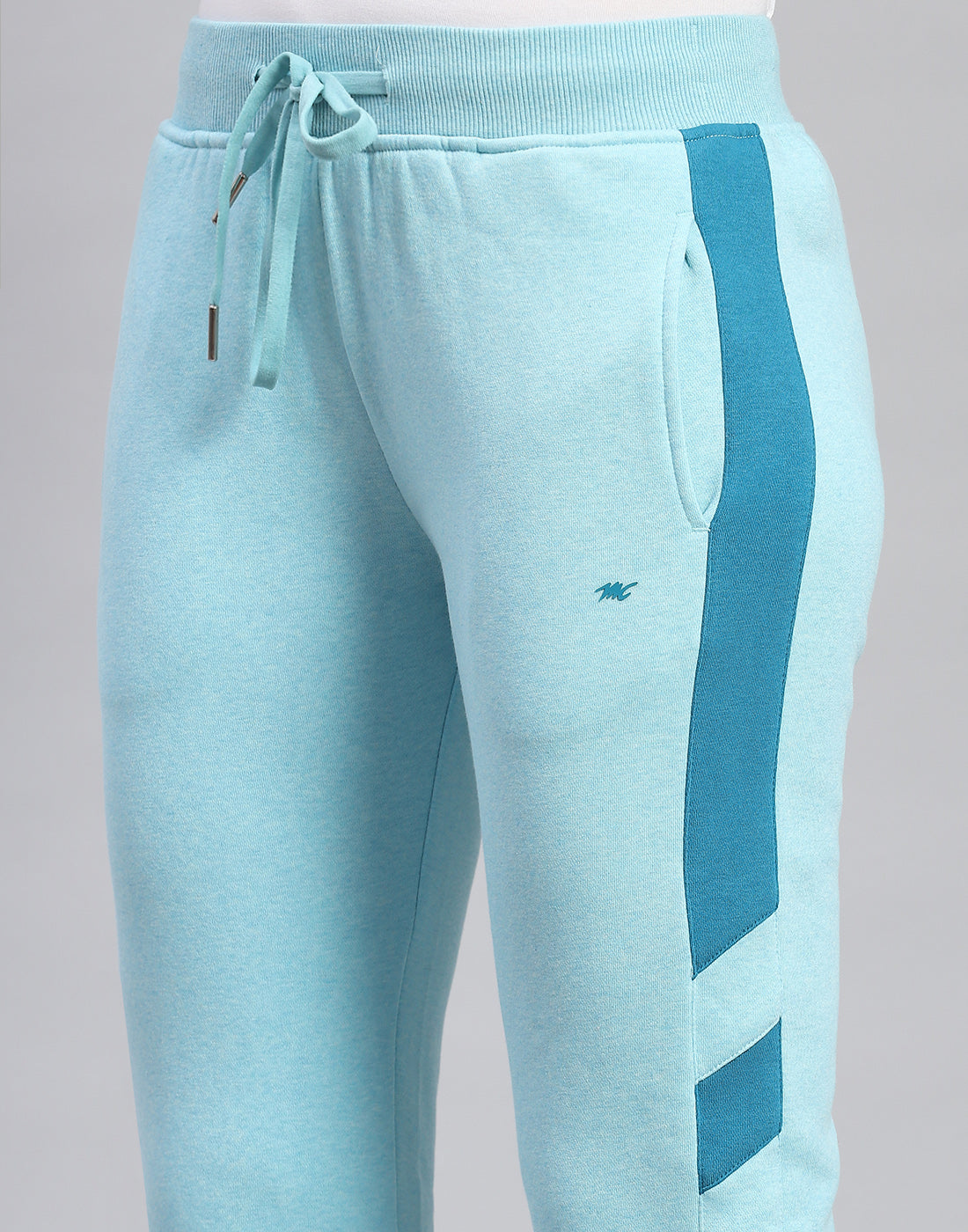 Women Blue Printed Hooded Full Sleeve Tracksuit