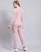 Women Pink Solid F Neck Full Sleeve Cords Set