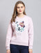 Women Purple Embroidered Round Neck Full Sleeve Sweatshirt