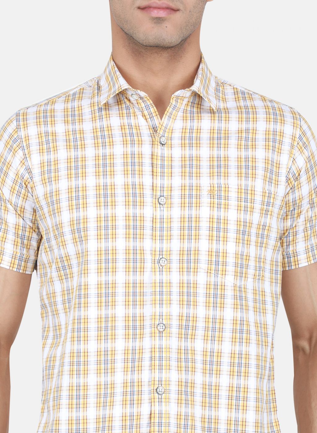 Men Yellow Check Shirt
