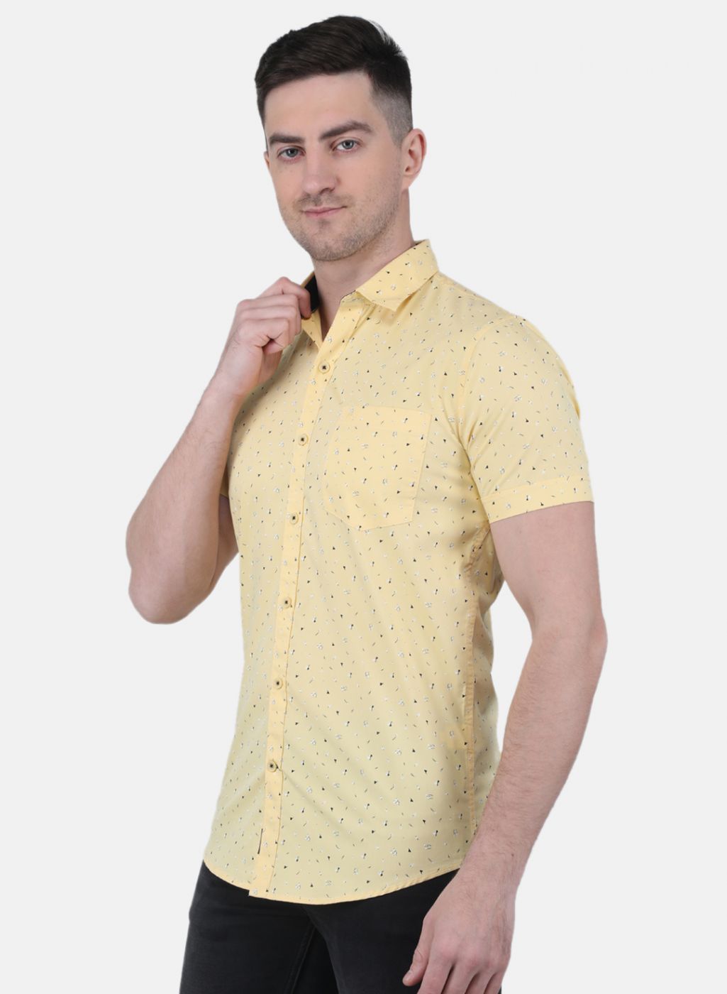 Men Yellow Printed Shirt