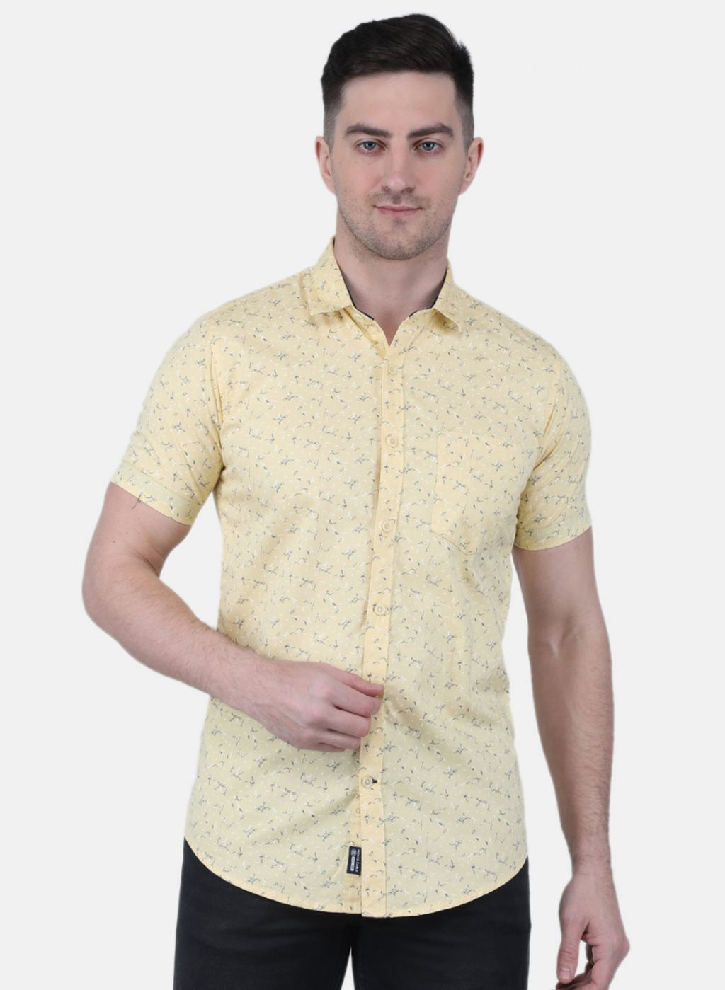 Men Yellow Printed Shirt