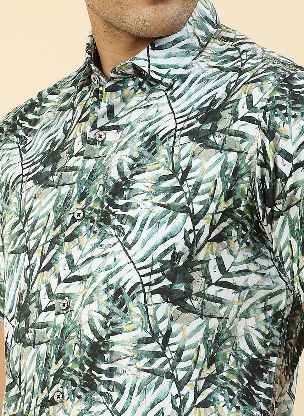 Men Green Printed Shirt
