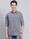Men Grey Solid Pure Cotton Shirt
