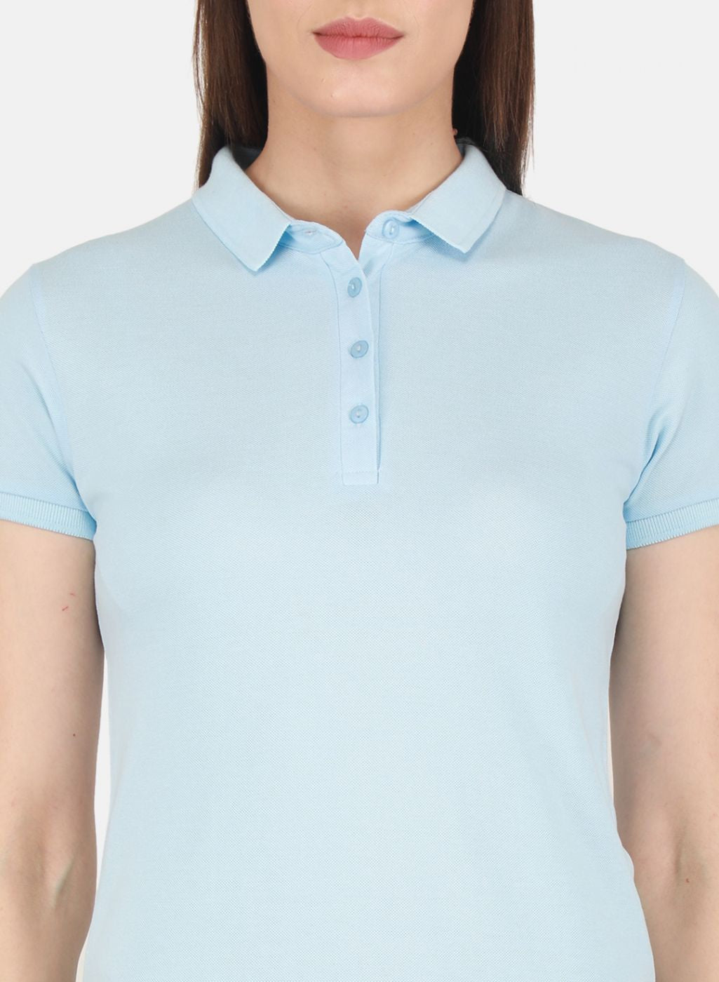 Women Sky Blue Solid T-Shirt