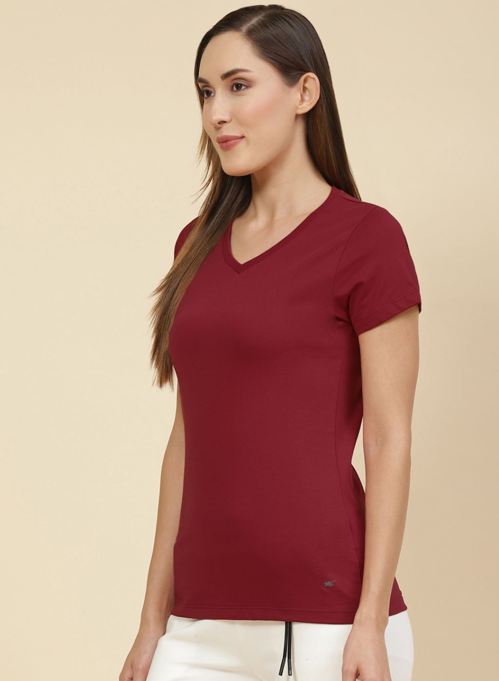 Women Maroon Plain Top 2 Pc Set