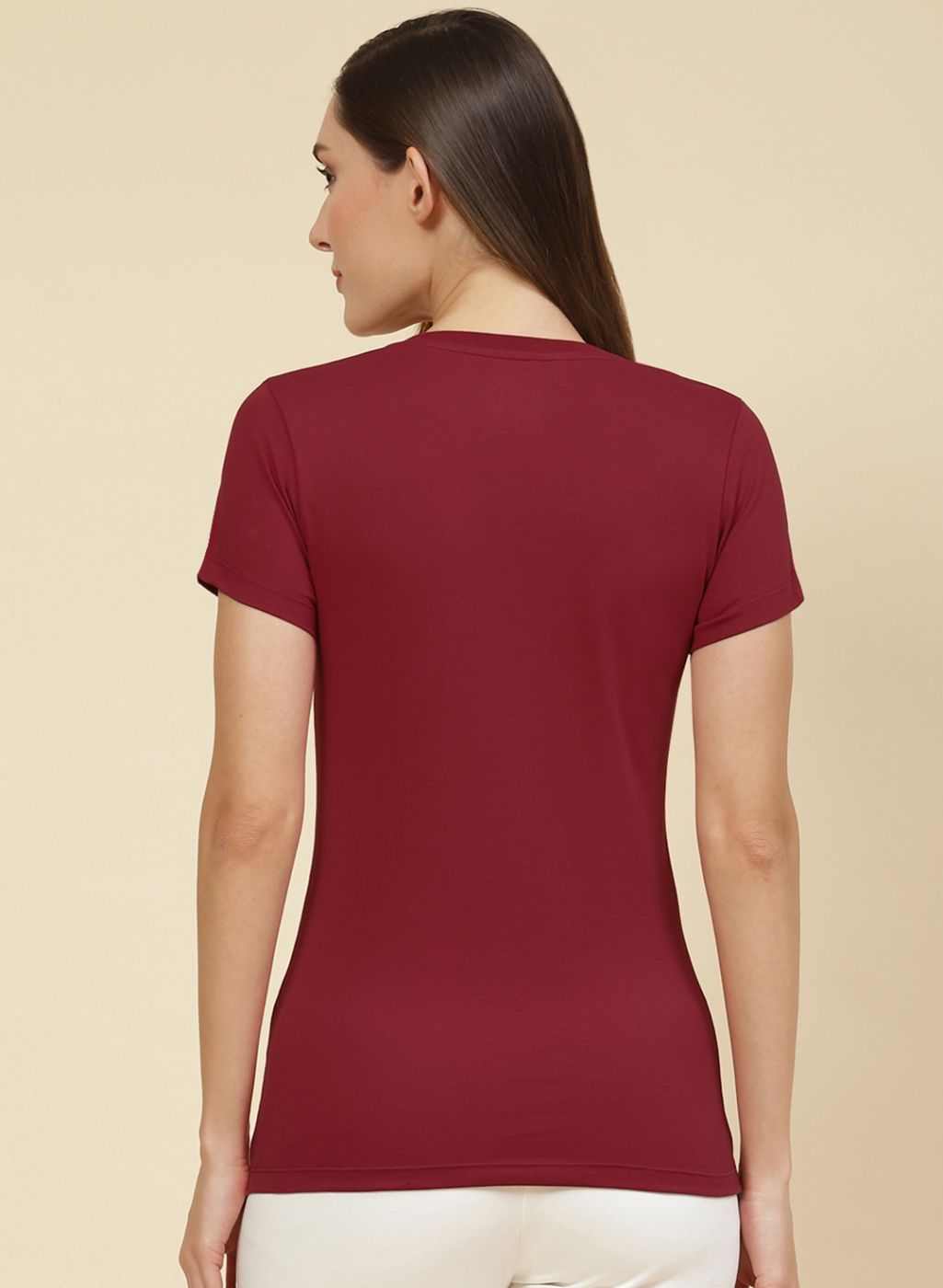 Women Maroon Plain Top 2 Pc Set