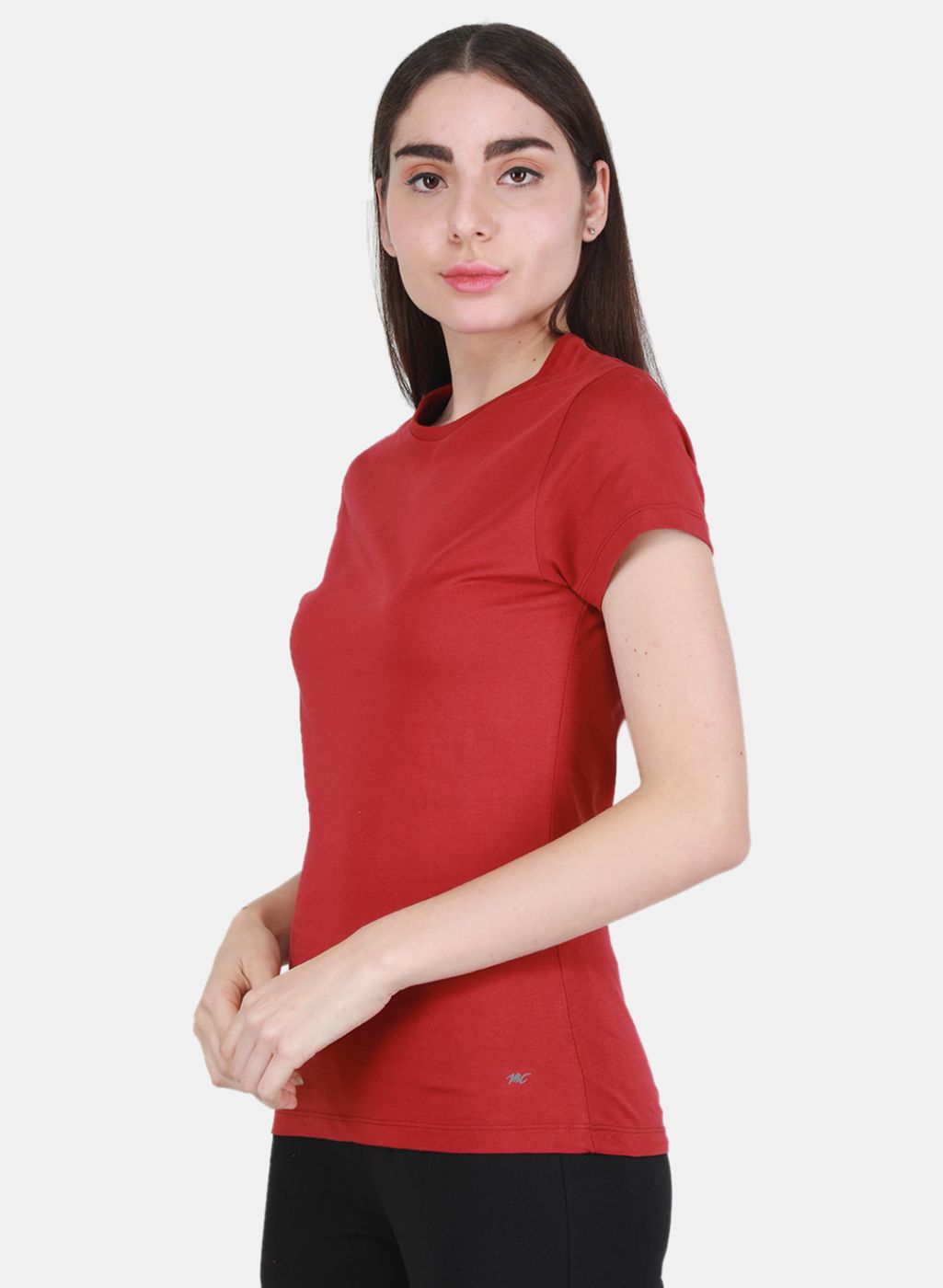 Women Maroon & Black Solid Top 2 Pc Set