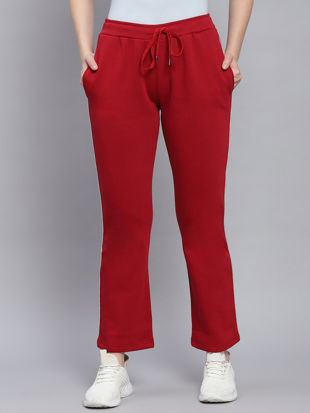 Women Maroon Solid Regular Fit Winter Lowers