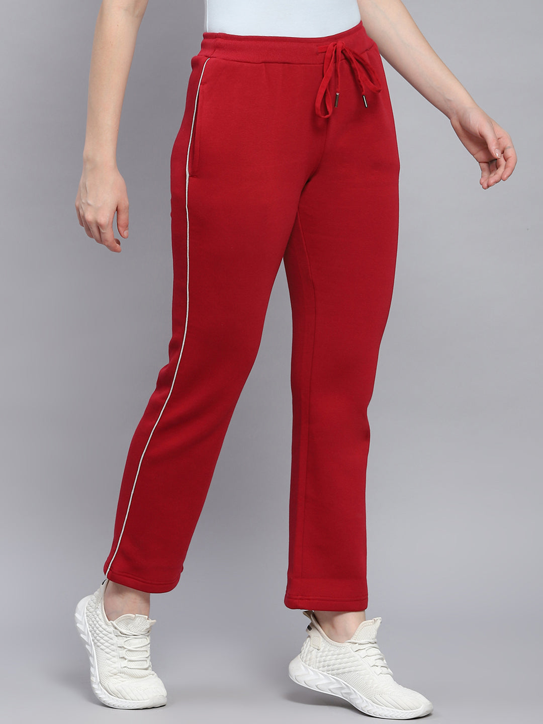 Women Maroon Solid Regular Fit Winter Lowers