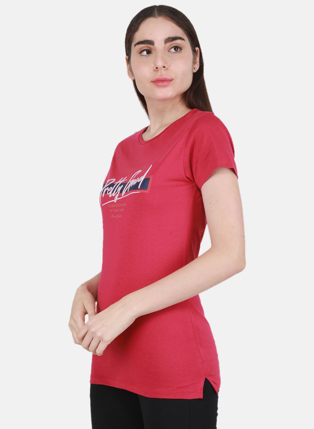 Women Off White & Magenta Printed Top 2 Pc Set