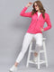 Women Pink Solid Hooded Full Sleeve Sweatshirts