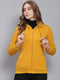 Women Yellow Solid Hooded Full Sleeve Sweatshirts