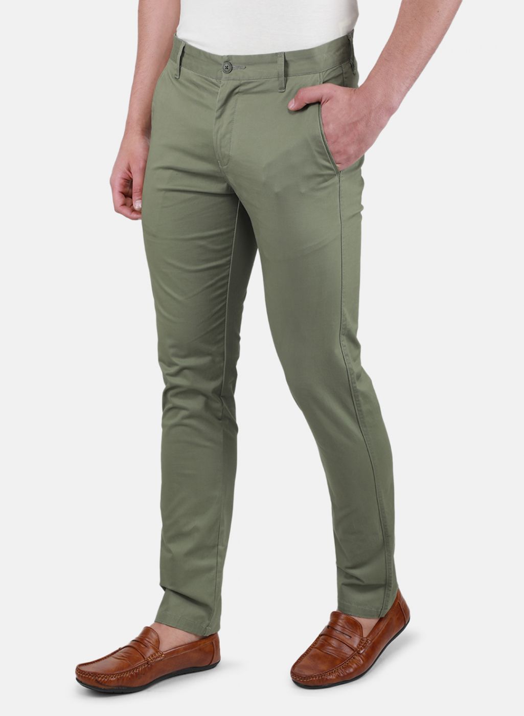 Men Green Regular Fit Trouser
