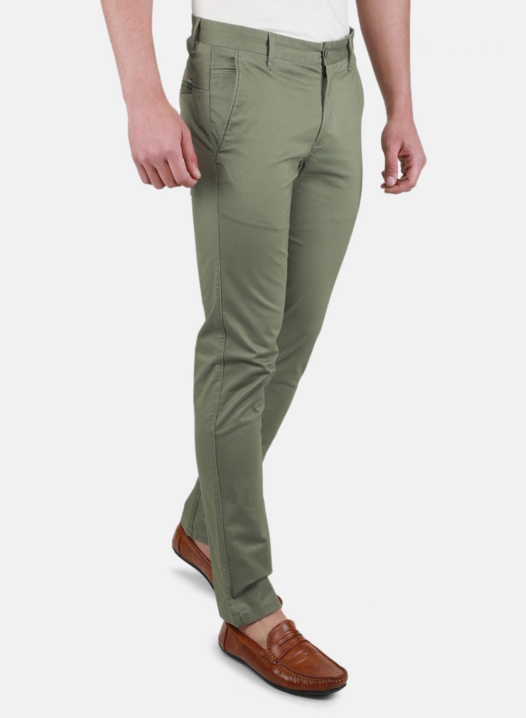 Men Green Regular Fit Trouser