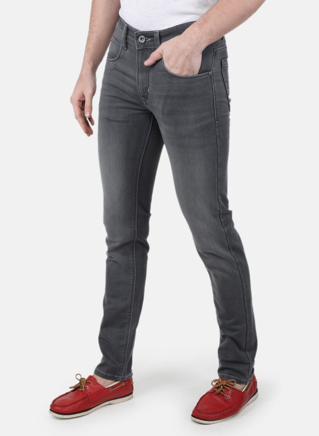 Men Grey Regular Fit Denim