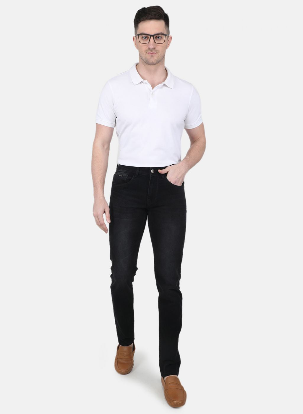 Men Black Regular Fit Denim
