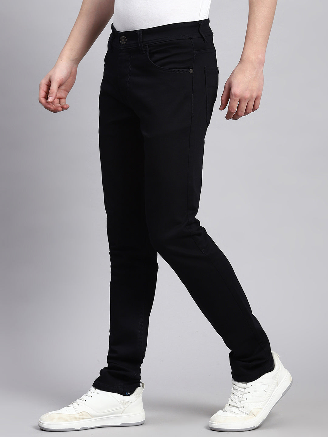 Men Navy Blue Skinny Fit Denim