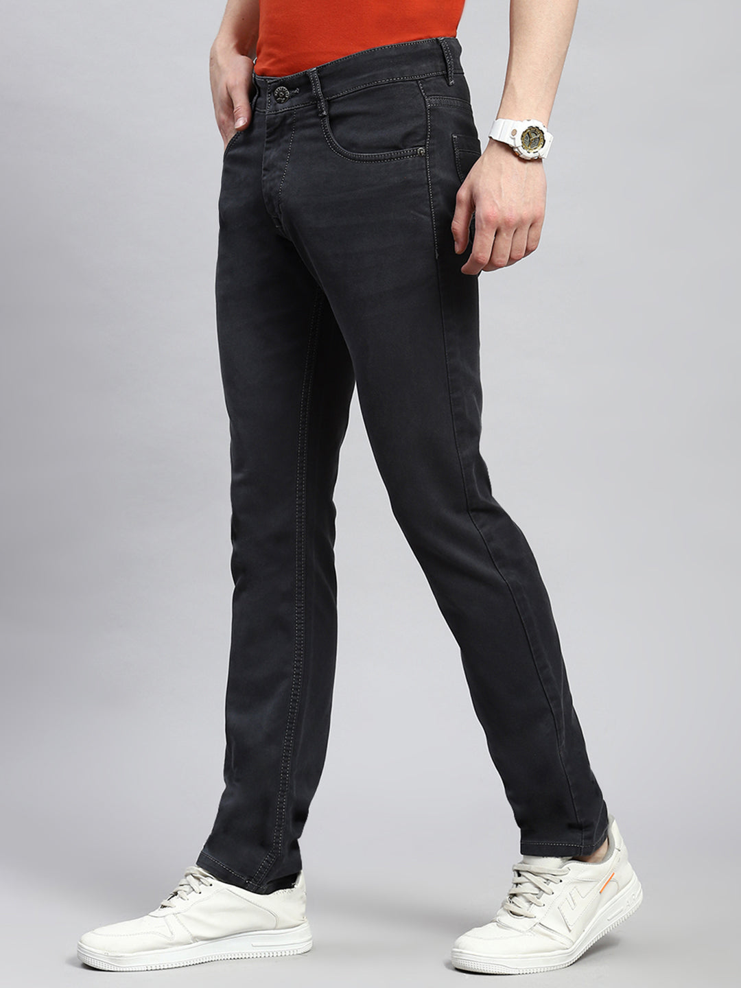 Men Grey Narrow Fit Denim
