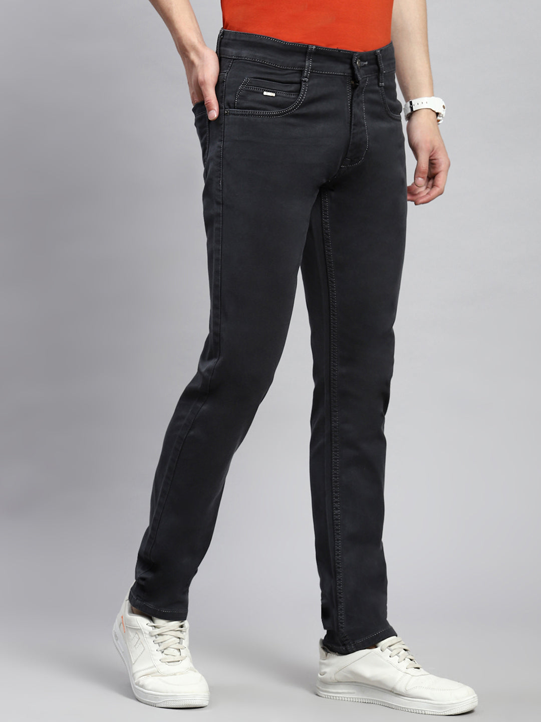 Men Grey Narrow Fit Denim