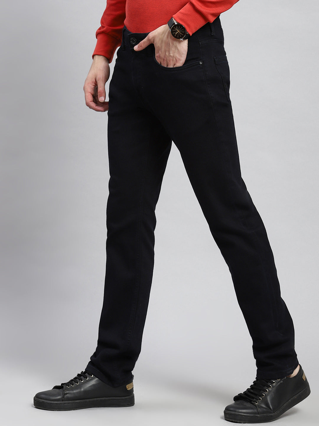 Men Black Narrow Fit Denim