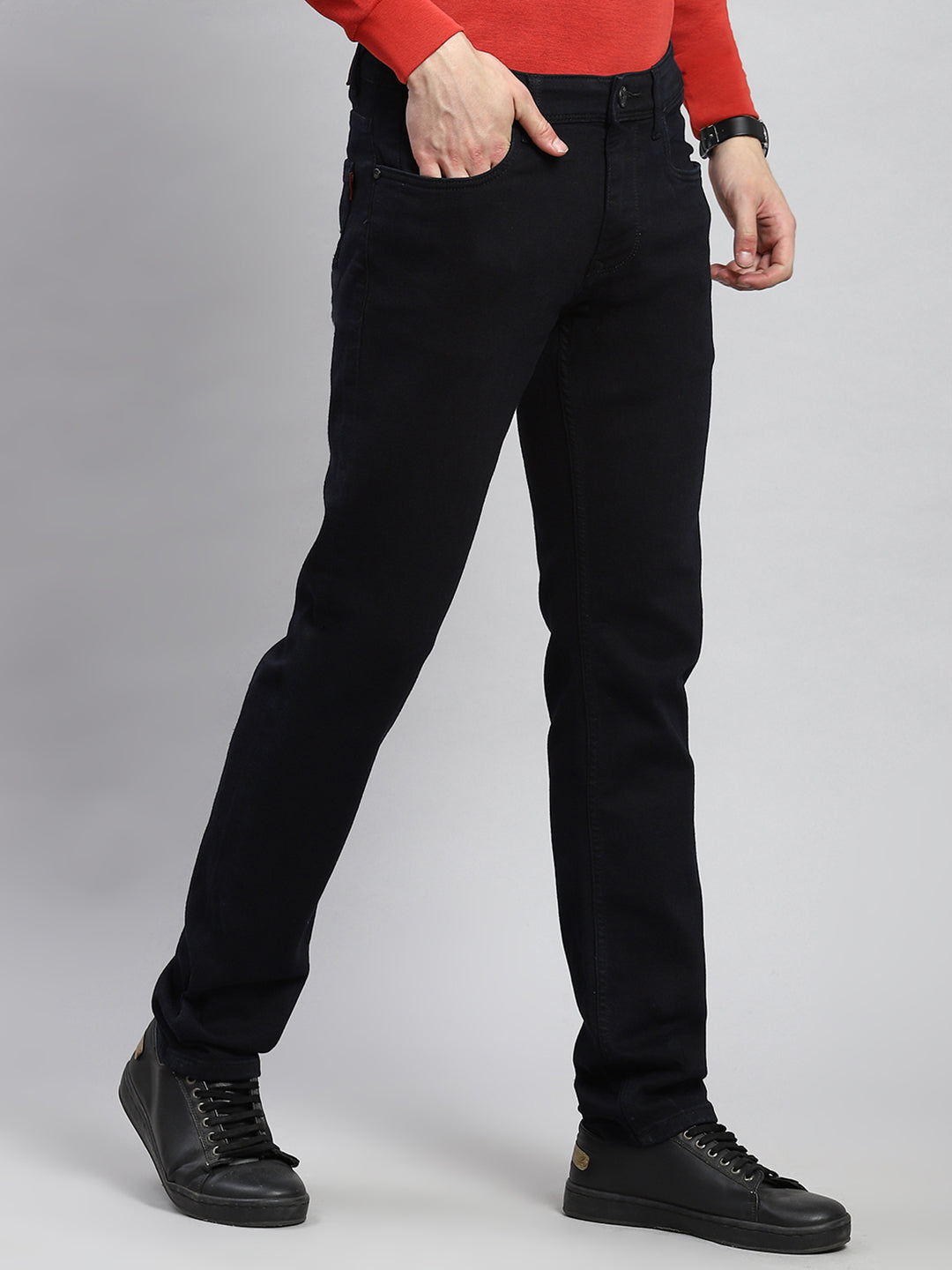 Men Black Narrow Fit Denim