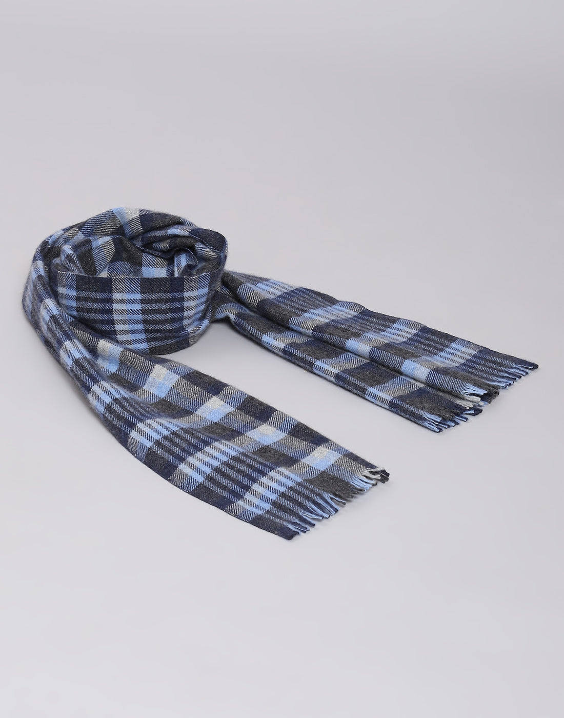 Men Blue Check Muffler
