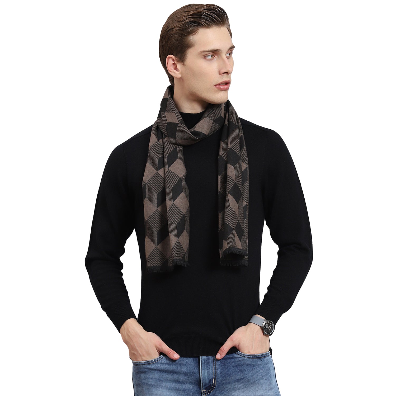 Men Multicolor Self Design Muffler