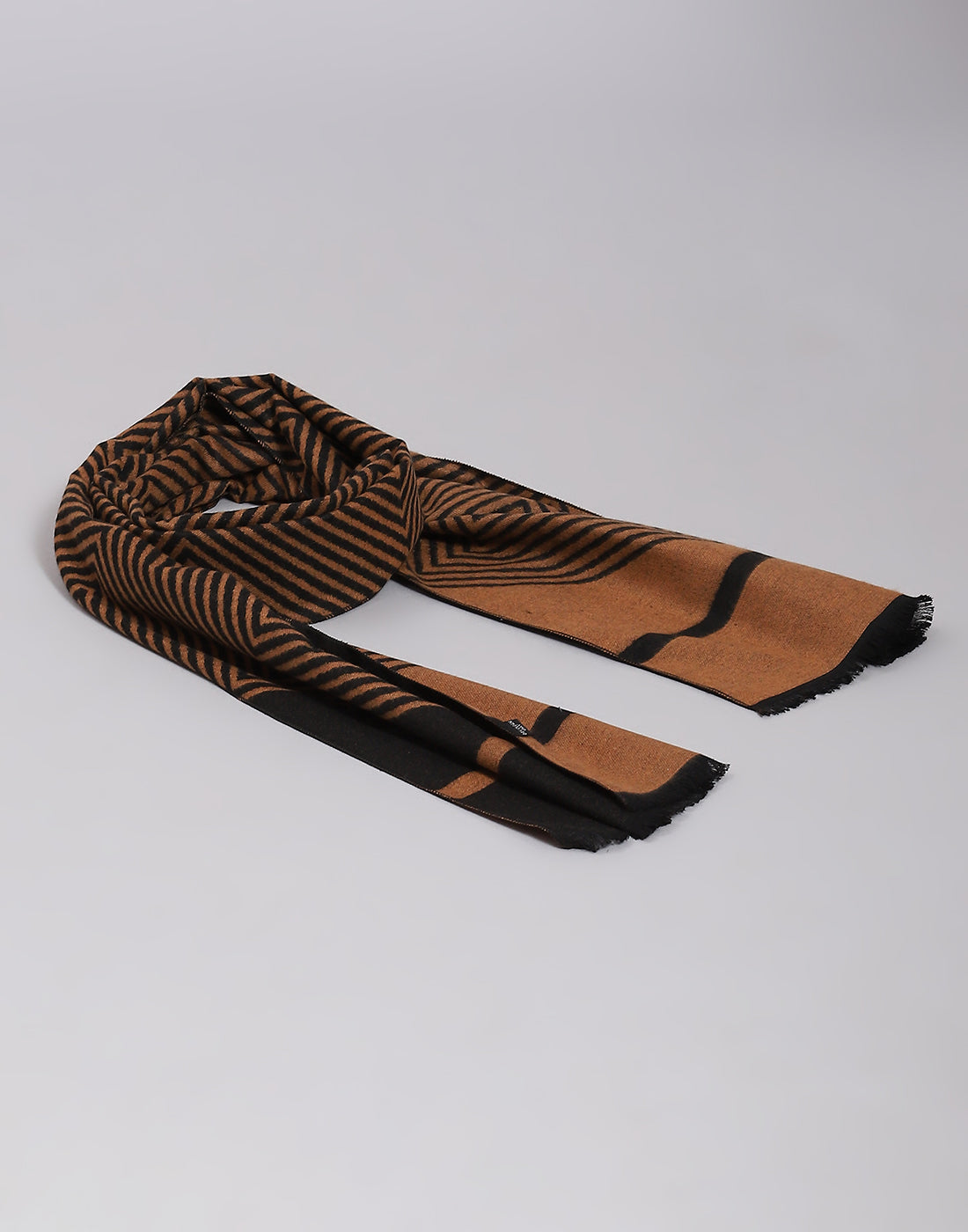 Men Brown Self Design Muffler