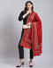 Women Maroon Self Design Shawl