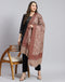 Women Brown Self Design Shawl