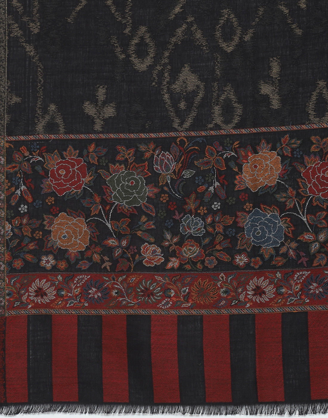 Women Black Self Design Shawl