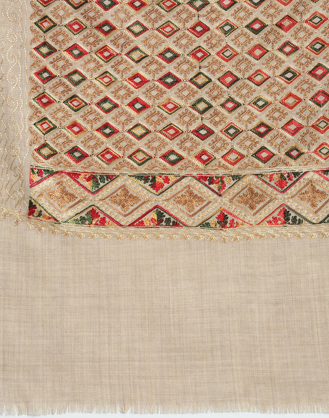 Women Beige Self Design Shawl