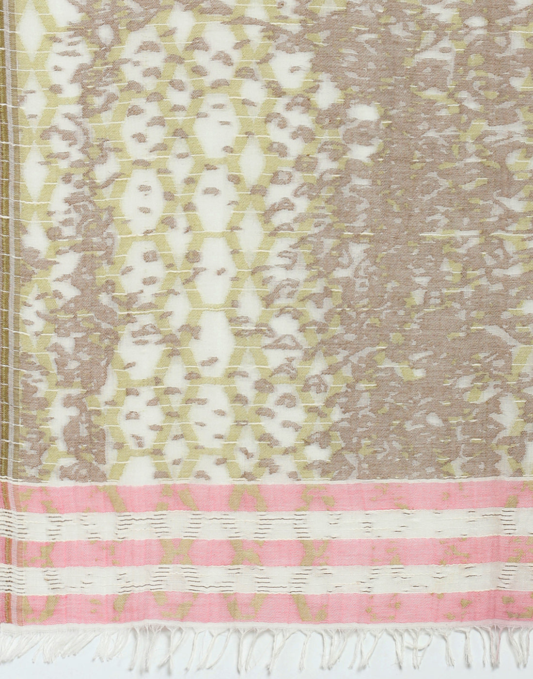 Women Cream Self Design Stole