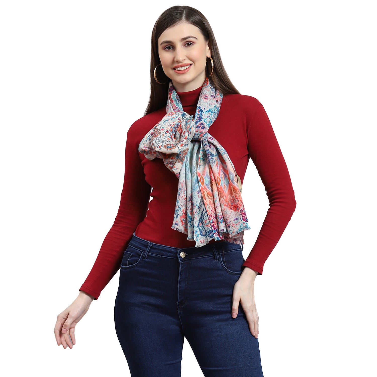 Women Multicolor Self Design Stole