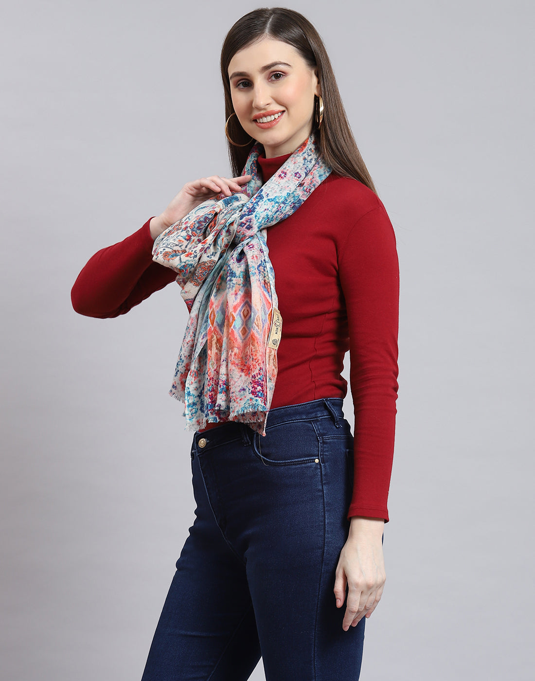 Women Multicolor Self Design Stole