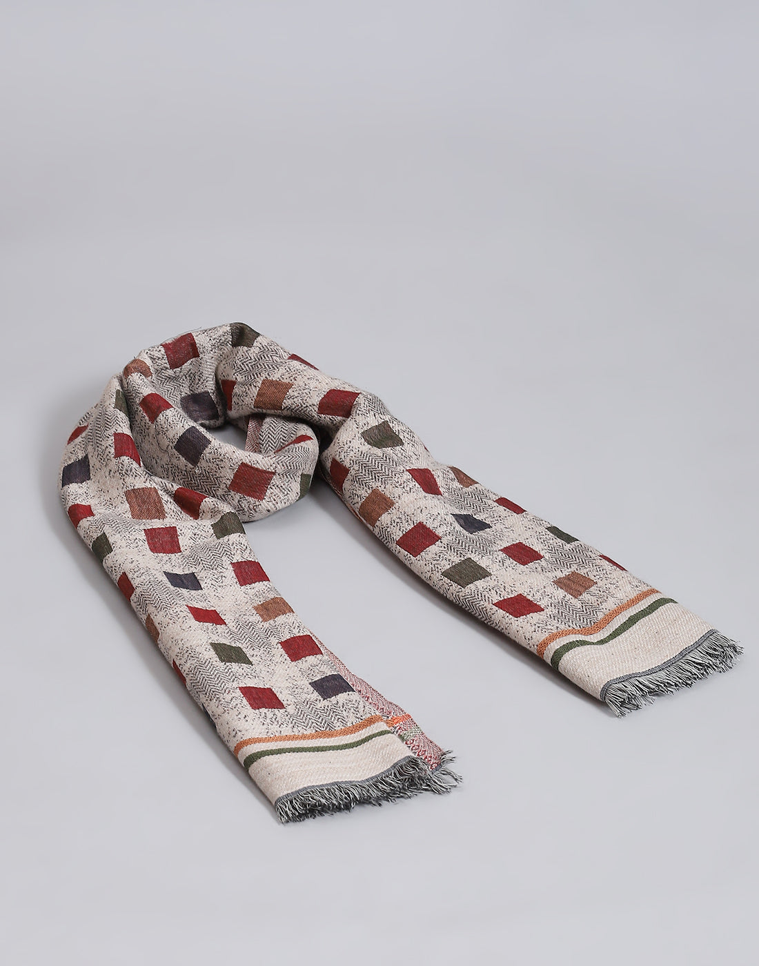 Women Beige Self Design Stole