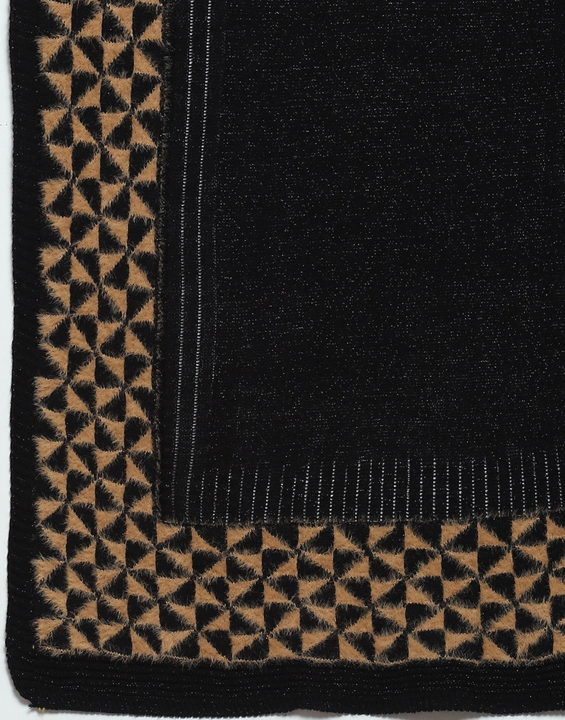 Women Black Self Design Stole