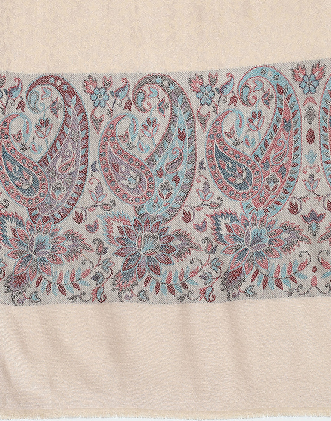 Women Beige Self Design Stole