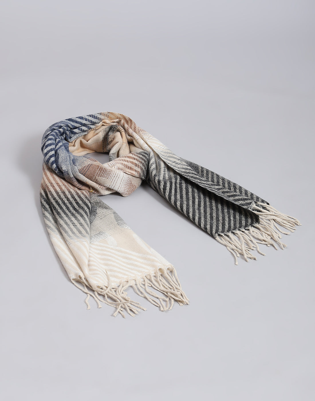 Women Grey Self Design Stole