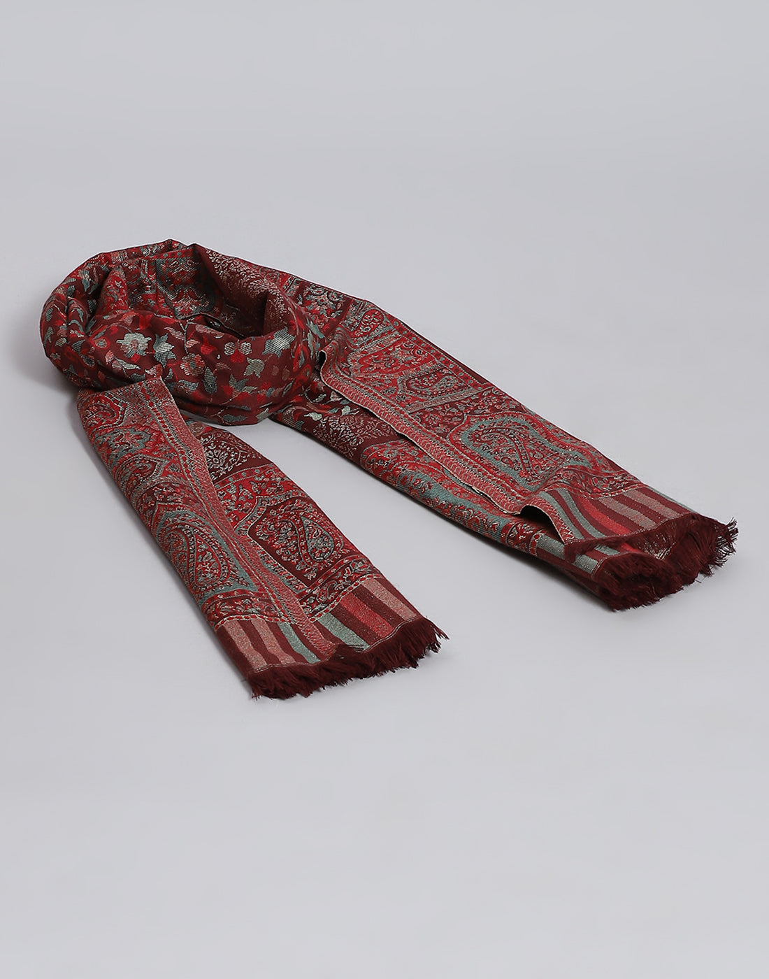 Women Maroon Self Design Stole