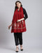 Women Maroon Self Design Stole