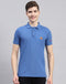 Rock.it Men Blue Solid Polo Collar Half Sleeve T-Shirt