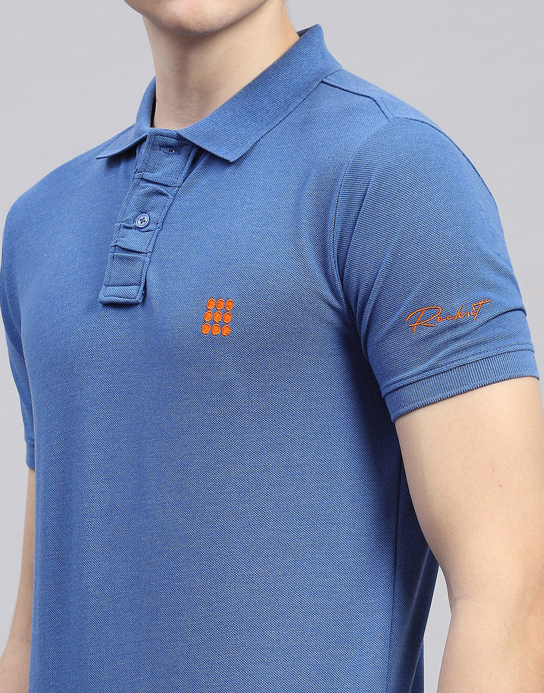 Rock.it Men Blue Solid Polo Collar Half Sleeve T-Shirt