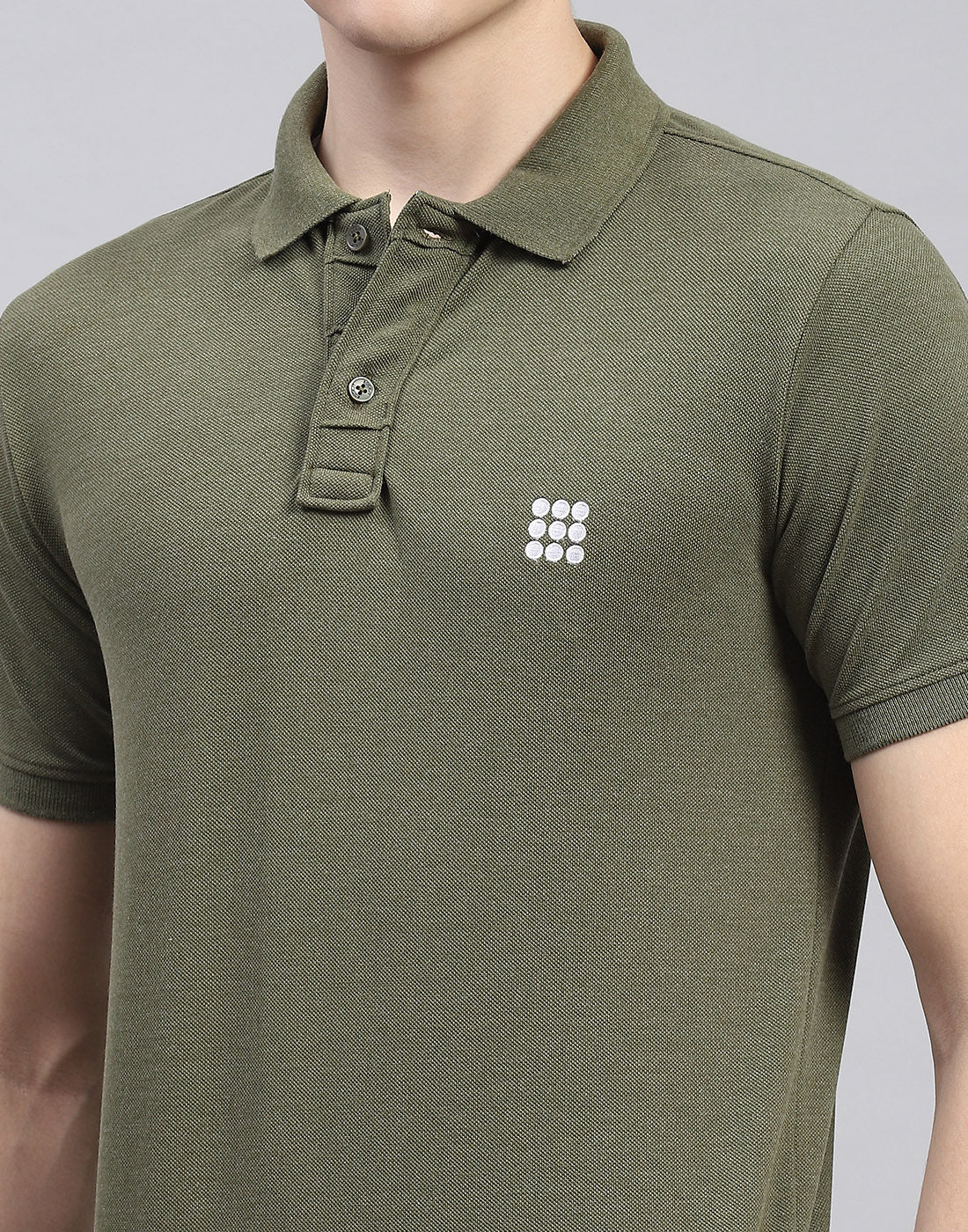 Rock.it Men Olive Solid Polo Collar Half Sleeve T-Shirt