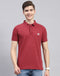 Rock.it Men Maroon Solid Polo Collar Half Sleeve T-Shirt