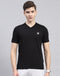 Rock.it Men Black Solid V Neck Half Sleeve T-Shirt