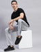 Men Grey Melange Solid Regular Fit Lower