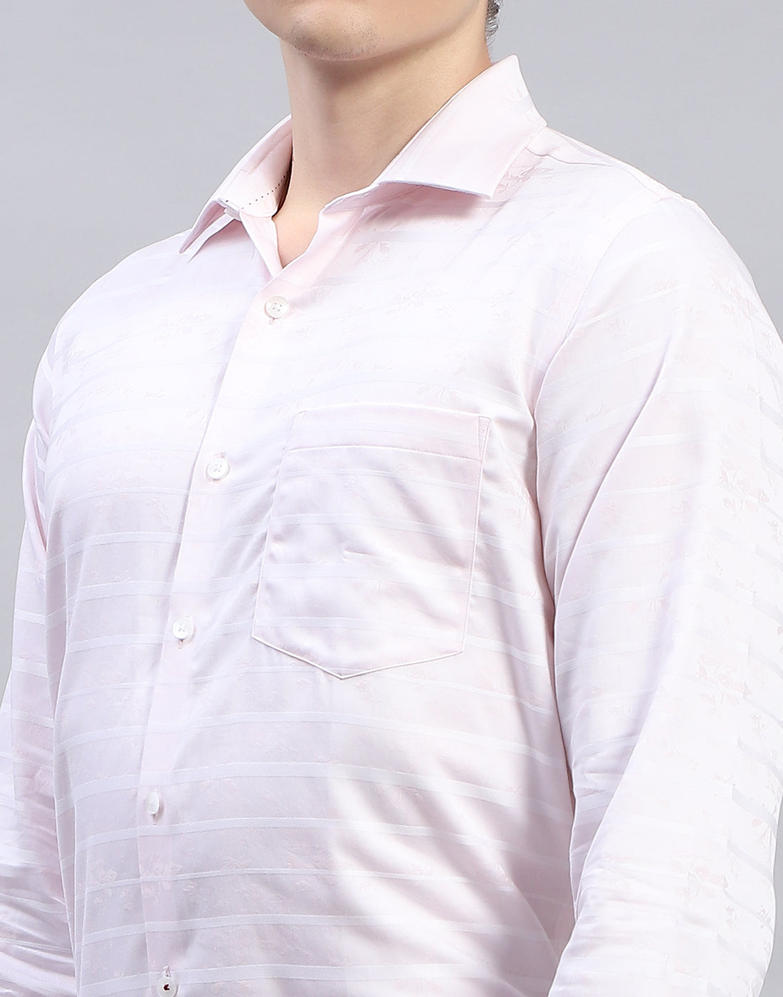 Men Pink Solid Collar Full Sleeve Shirt