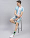 Men Pink Stripe Polo Collar Half Sleeve T-Shirt